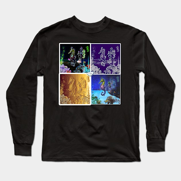 Seahorses Collage Long Sleeve T-Shirt by itayc5